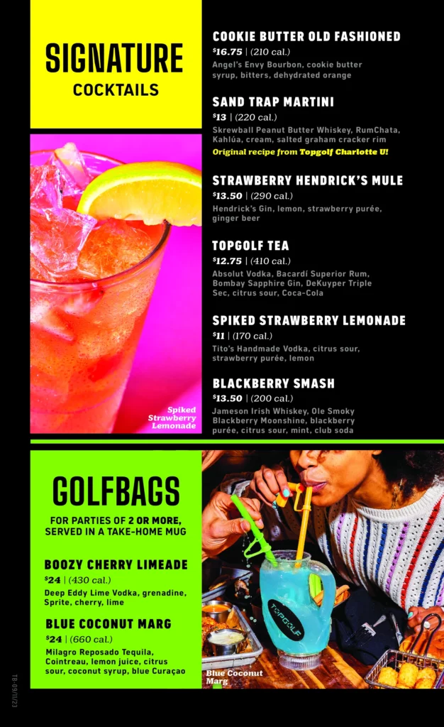 TOPGOLF ST. LOUIS - MIDTOWN COCTAILS & GOLFBAGS MENU